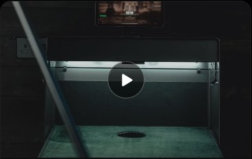 Video still: the PuttR hardware and putting surface